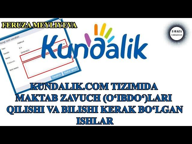 Kundalik.com Barcha zavuchlar (O`IBDO`) ko`rishi va bilishi kerak bolgan ishlar | Feruza Meyliyeva