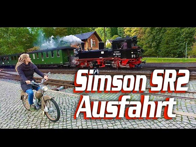 Simson SR 2 Ausfahrt Teil 4 (Jöhstadt Pressnitztalbahn) Erzgebirge Tour Rundfahrt Oldtimer Blondie