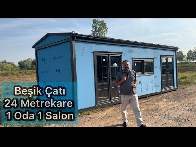 BEŞİK ÇATI 24 METREKARE 1 ODA 1 SALON EV KONTEYNER