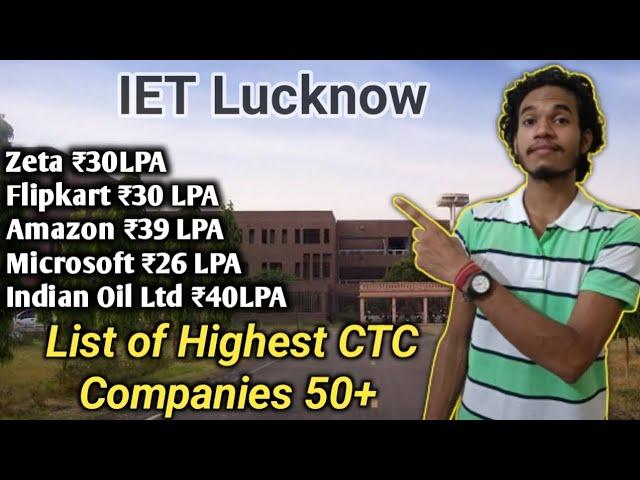 IET Lucknow Highest CTC Companies. IET Lucknow Average Package | IET Lucknow Company Placements