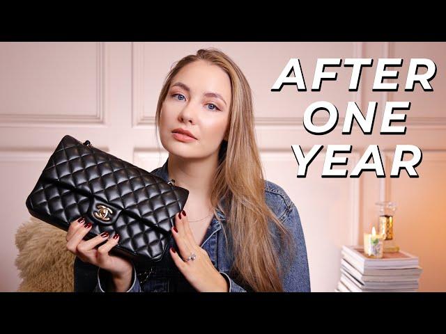 CHANEL CLASSIC FLAP REVIEW AFTER 1 YEAR | wear & tear, how to store, regrets