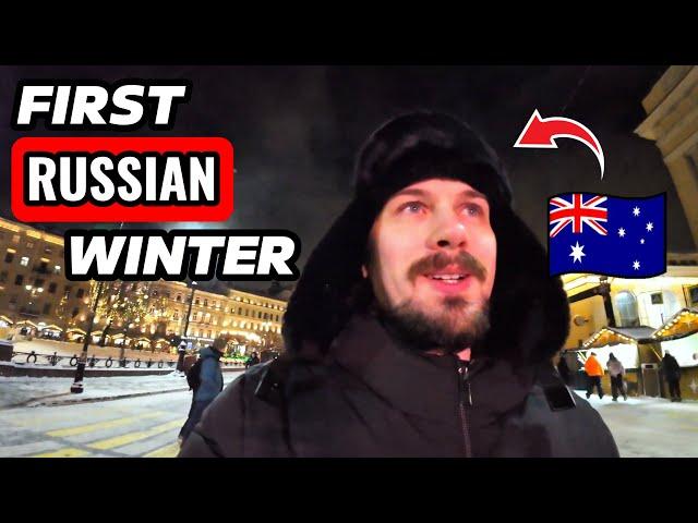 My First Time in the Russian Winter - Australian's Reaction (-14°C)