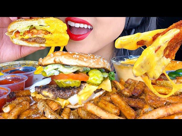 ASMR CHEESEBURGER & FRIES MUKBANG (NO TALKING) Compilation Eating Sounds | ASMR Phan