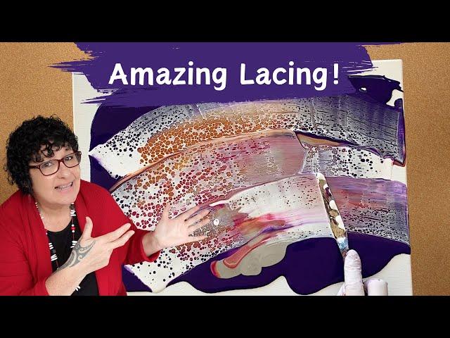 Amazing Lacing! My First EVER ‘Swipe’ Fluid Art Painting