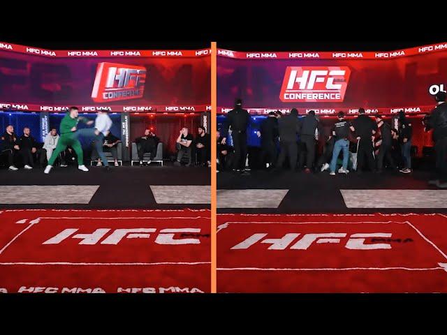 Two RUSSIAN fighters COMPLETELY lose control during press conference | HFC