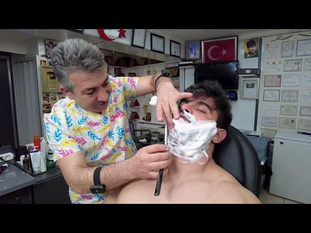 ASMR RELAXING HAIR CUTTING WITH ZAZA MACHINE , BEARD TRIMMING AND HEAD MASSAGE