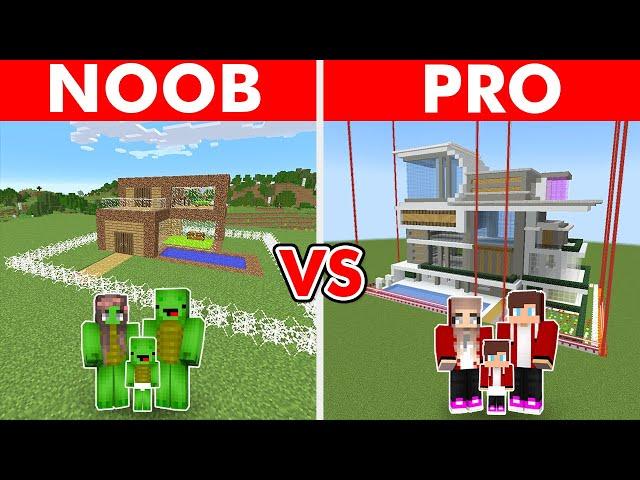 Minecraft NOOB vs PRO: SAFEST SECURITY HOUSE BUILD CHALLENGE TO PROTECT FAMILY