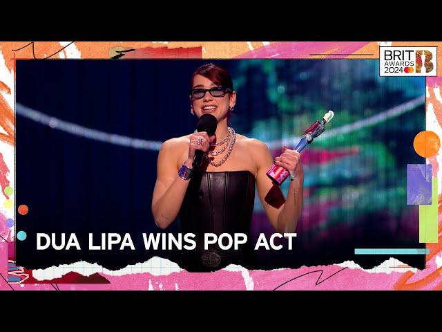 Dua Lipa Wins Pop Act | The BRIT Awards 2024