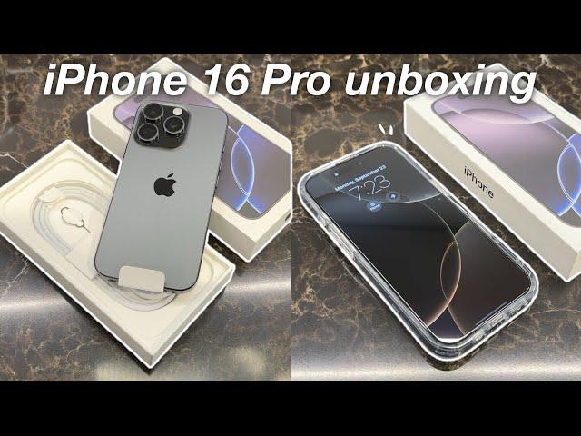 iPhone 16 Pro (Black Titanium) aesthetic unboxing  | setup, camera test & MagSafe accessories