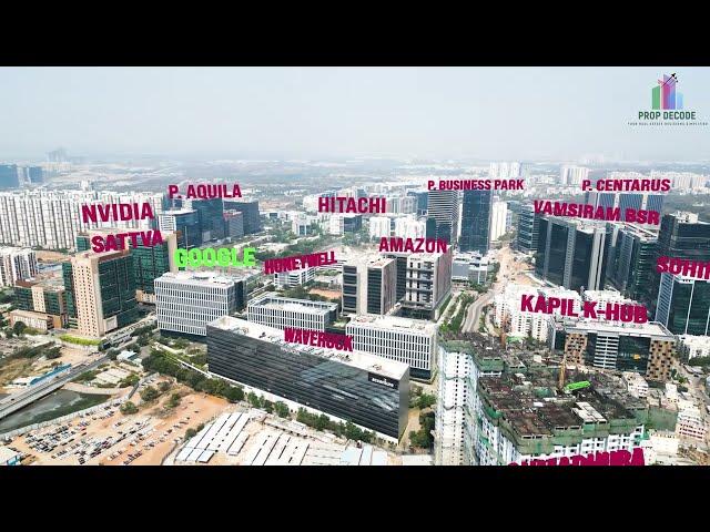 Aerial View of Financial District, Nanakramguda,  Hyderabad.