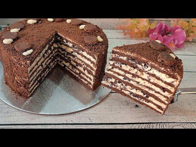 Mega delicious CHOCOLATE COOKIES cake MILK GIRL cake! Very fast and easy!