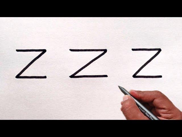 Car Drawing | Car drawing from letter ZZZ | Easy Car Drawing For Beginners | letter drawing