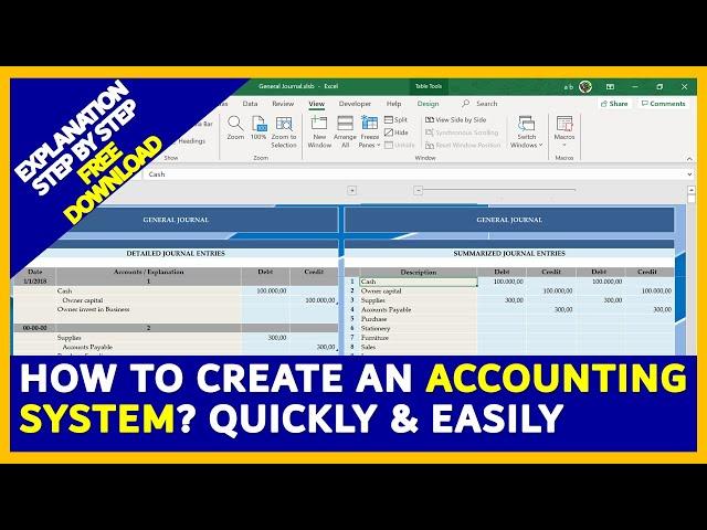 How to create an Accounting System IN EXCEL FREE DOWNLOAD ** GUARANTEED ** [PART 1/2]