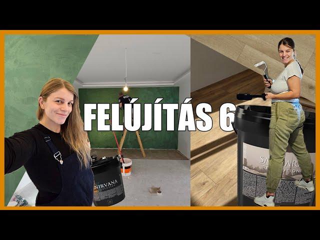 DEKORFESTÉS (zöld a fal?!) + LAMINÁLT PADLÓ｜FELÚJÍTÁS 6