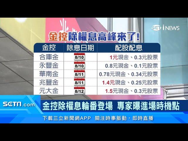 殖利率衝5%！金控股「除權息」高峰來了　專家曝進場時機點｜台股新聞｜三立iNEWS廖婕妤 主播｜訂閱@money_setn看更多 財經新聞