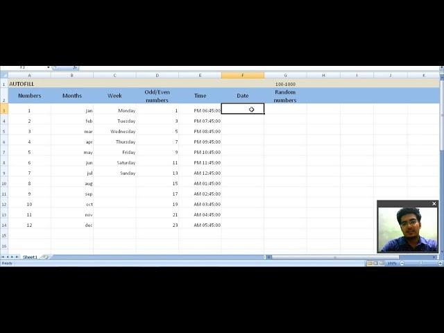Excel AUTO FILL beginners video 9 TAMIL
