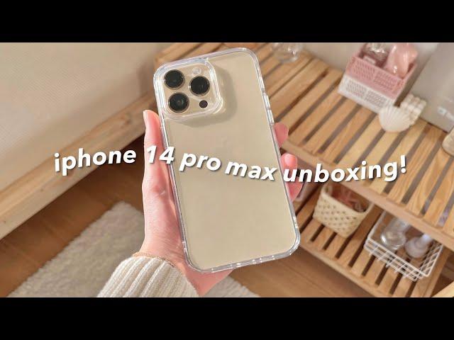  iphone 14 pro max 1TB (gold) unboxing  | cute apple accessories + ios 16 set up!