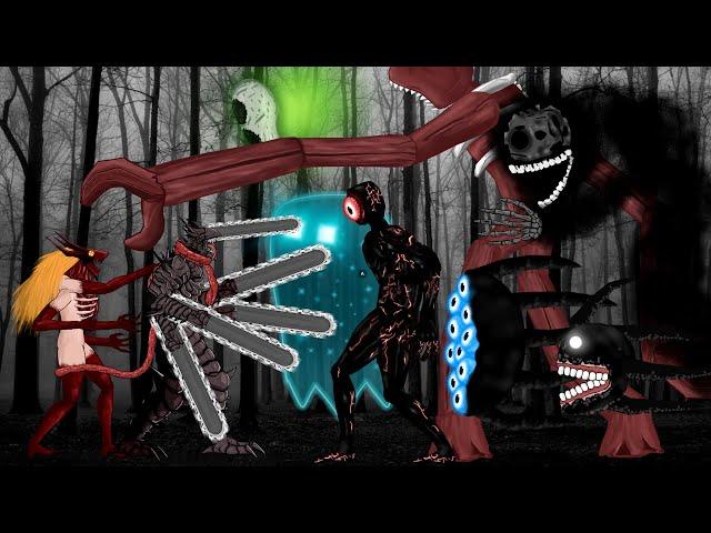 DEVIL CHAINSAW MAN, Power Blood Devil vs All Monsters in Doors Roblox Animation