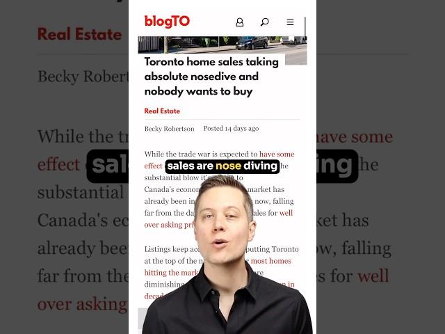 Toronto Home Sales Are Nose Diving!