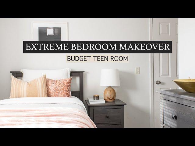 EXTREME SMALL BEDROOM MAKEOVER | minimalist teen bedroom transformation