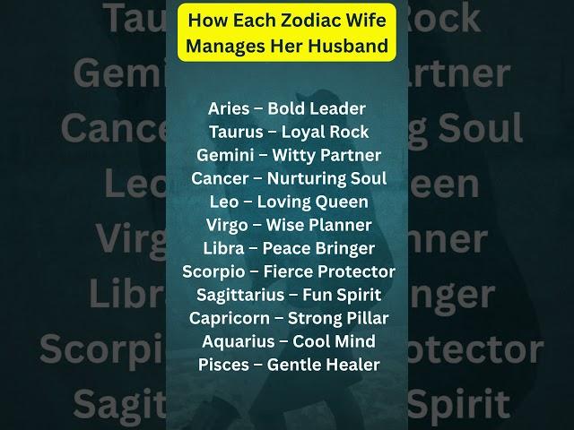 How Each Zodiac Wife Managed her Husband . #shorts #ytshorts