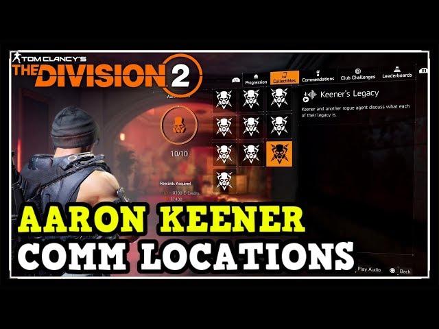 The Division 2 All Aaron Keener Comms Locations (Warlords of New York Aaron Keener Comms)