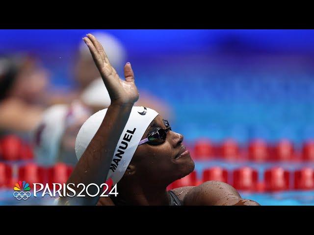 Simone Manuel SURGES late to win women's 50m finals, secure individual Paris event | NBC Sports