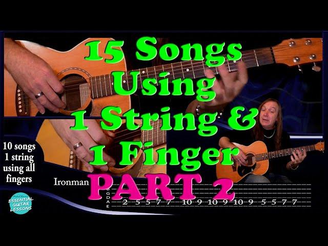 15 1 String Guitar Songs Part 2   Beginners Guitar Songs   Easy Songs to Play on Guitar