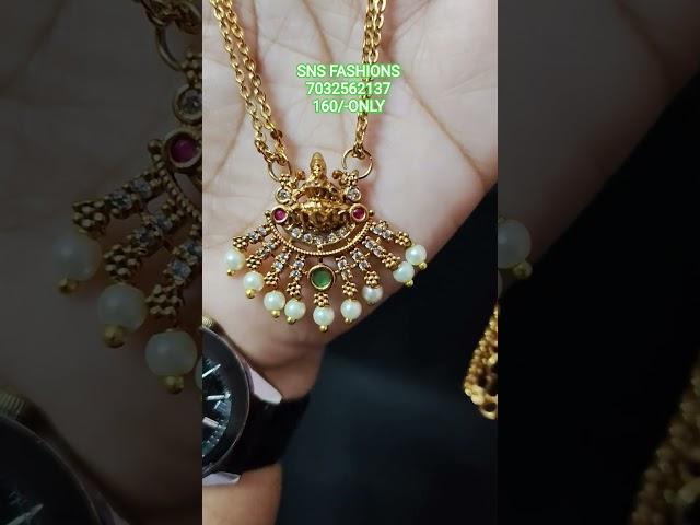 premium mattfinished double chain with Lakshmi devi pendant #7032562137 #sns #jewellery #youtube