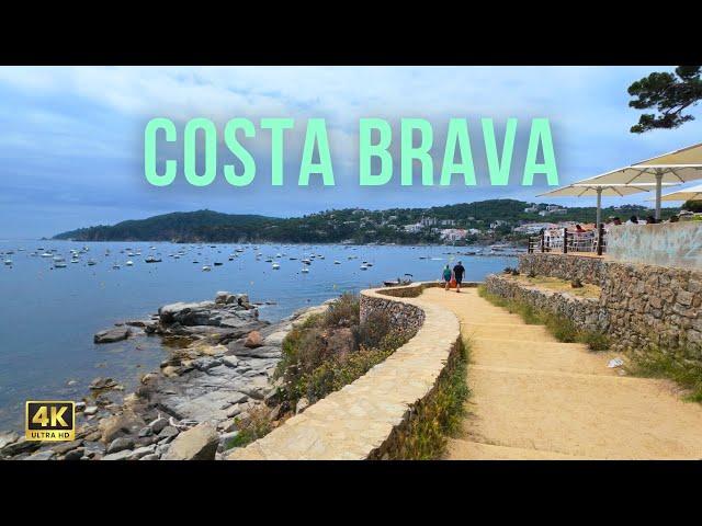 Costa Brava Beach Walk  Spain’s Coastal Beauty | 4K Walking Tour