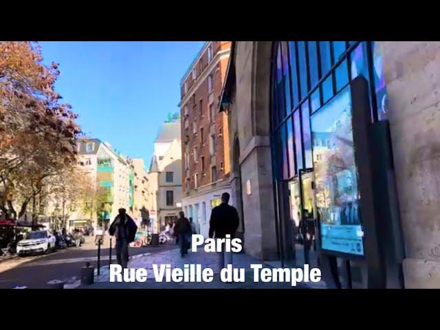 Paris city walks   Rue Vieille du Temple   Paris, France 4K