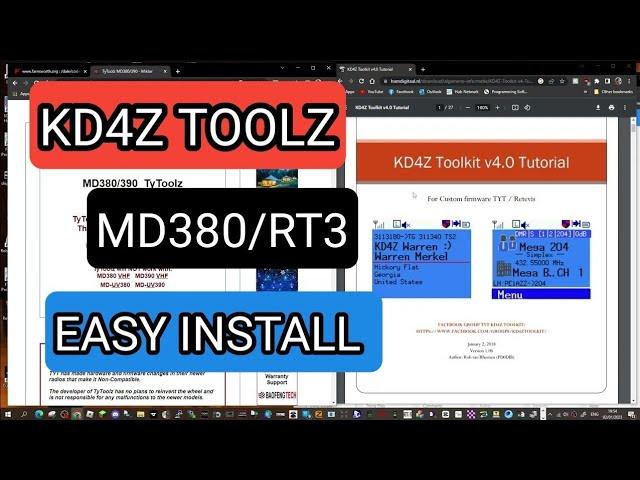 KD4Z ToolZ md380/rt3/ easy install - Using Farnsworth Free CPS Software