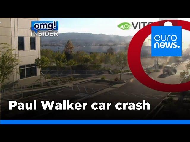 Moment of Paul Walker car crash caught on nearby security cam | euronews 