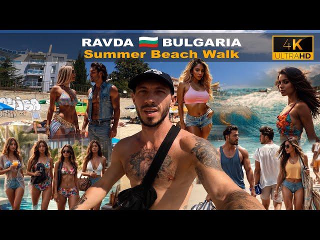 35 min ️Best Beach Ravda walk - Summer 2024   Bulgaria 4K