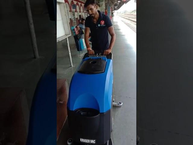 kruger floor cleaning machine cleaning railway platform