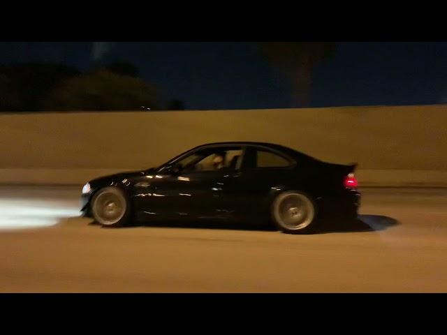 E46 M3 loud catless exhaust sound highway pull