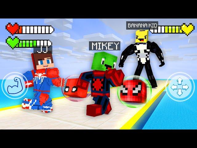 JJ Spider-Man and Mikey SuperHero vs Venom Banana Kid - Maizen Minecraft Animation