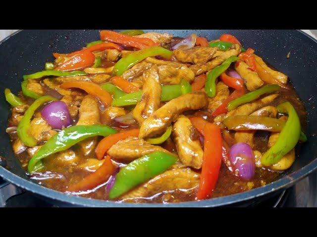 Cook the Chicken this Way the Result is Amazing! Super Easy! #chickenandpepperstirfry