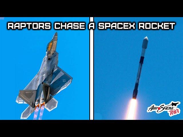 F-22 Raptors Chase SpaceX Rocket Over NASA-Cape Canaveral Space Force Station -Exclusive Cockpit POV