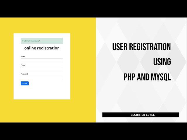 How to Create User Registration System With Validation | PHP Beginners Tutorial