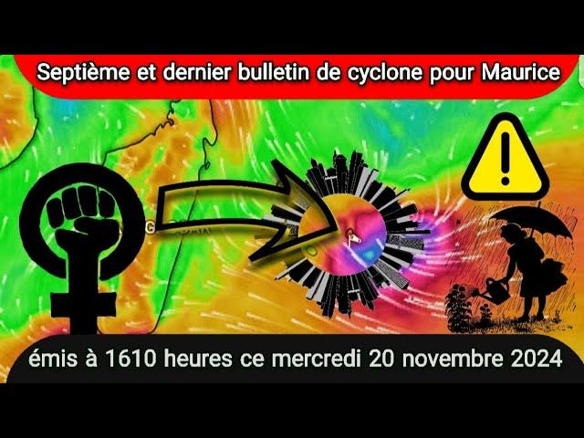 Septième et dernier bulletin de cyclone pour Maurice émis à 1610 heures ce mercredi 20 novembre 2024