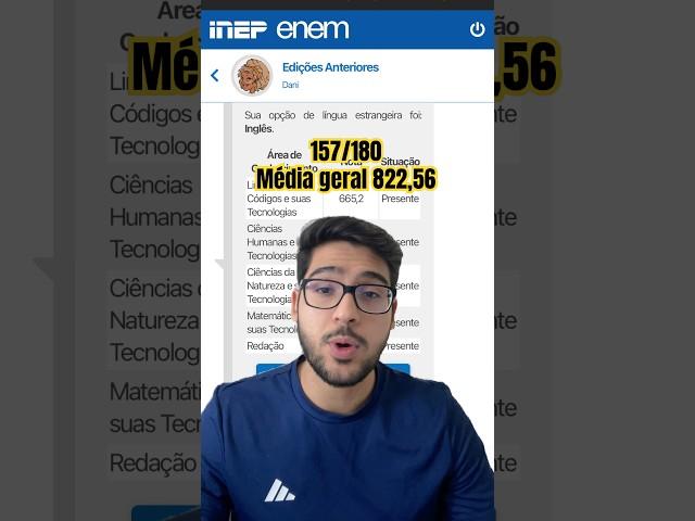 Acertos e notas no Enem para ser aprovado em med na federal! #vestibular #enem #estudos #aprovação