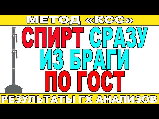 СПИРТ ПО ГОСТу С ОДНОЙ ПЕРЕГОНКИ СРАЗУ ИЗ БРАГИ! ГХ АНАЛИЗЫ!МЕТОД КСС РАБОТАЕТ ПОЛУЧАЮ ХОРОШИЙ СПИРТ