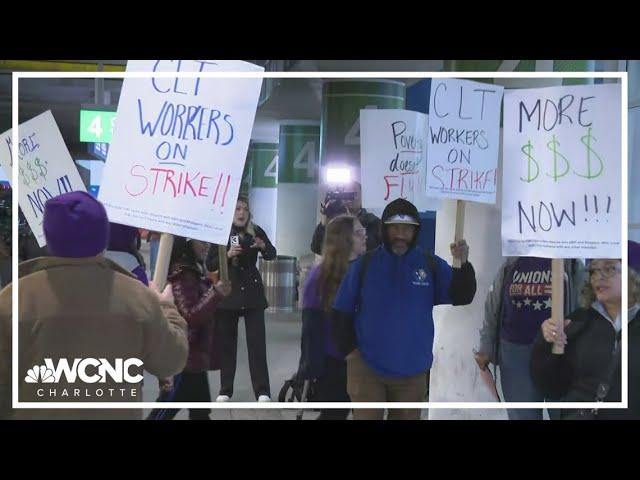 Charlotte Douglas airport workers go on strike