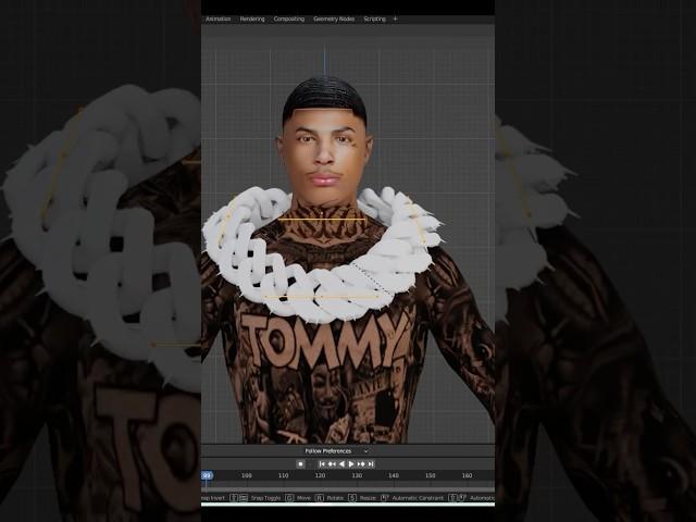 Making A Custom GTA 5 / FiveM Chain Set  #Shorts #GTA5 GTAV #GTARP #FiveM #blender