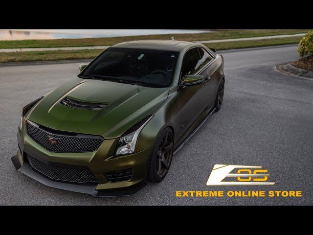 Extreme Online Store | Cadillac ATS-V Carbon Fiber Extended Front Lip and Side Skirts Installation