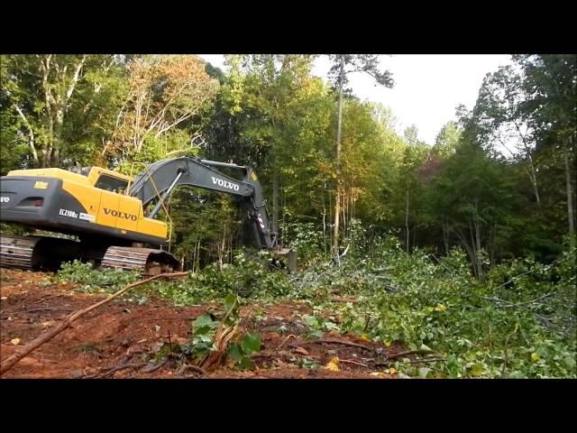 Excavator Clearing Land