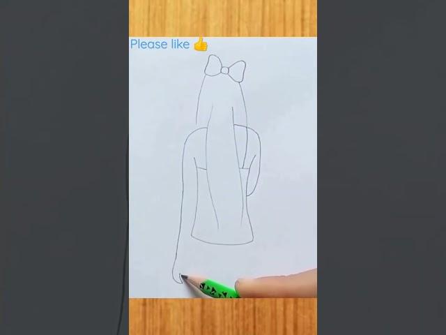 Beautiful girl drawing | Simple girl drawing #short #trending #shortvideo #girldrawing #shorts