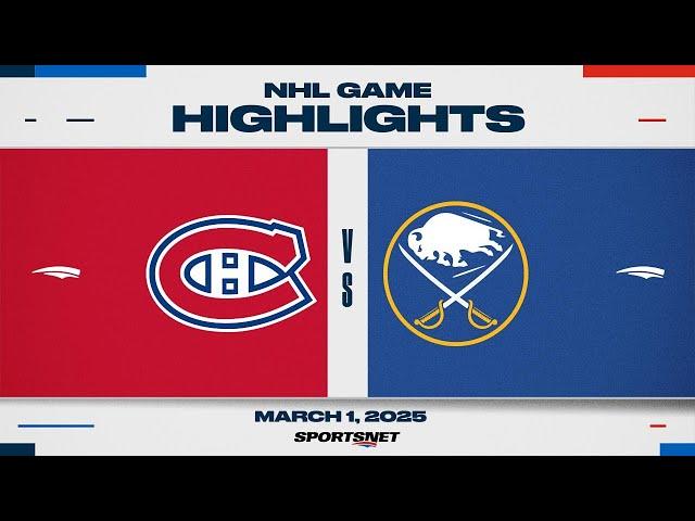 NHL Highlights | Canadiens vs. Sabres - March 1, 2025