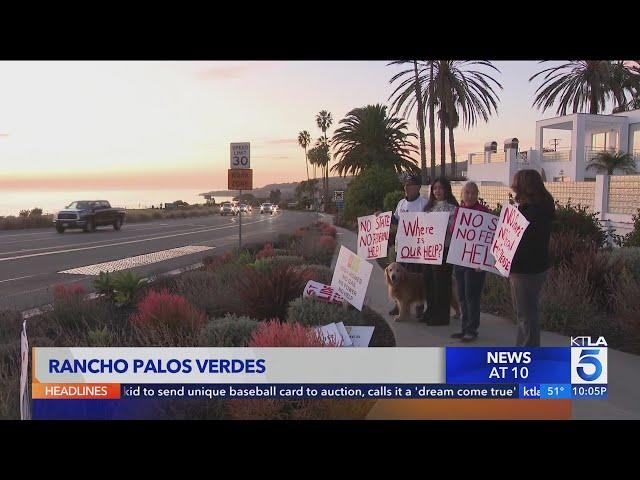 Rancho Palos Verdes landslide victims protest for federal aid